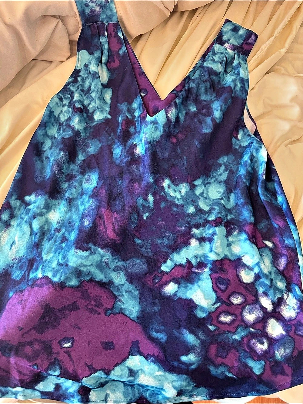 Calvin Klein Abstract Blue & Purple Tank Top Size Medium